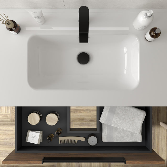 SALGAR 121983 LENI Mueble+Lavabo IBON 2 Senos 120cm Nogal