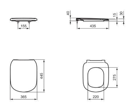 IDEAL STANDARD TESI T353001 Asiento de inodoro Blanco