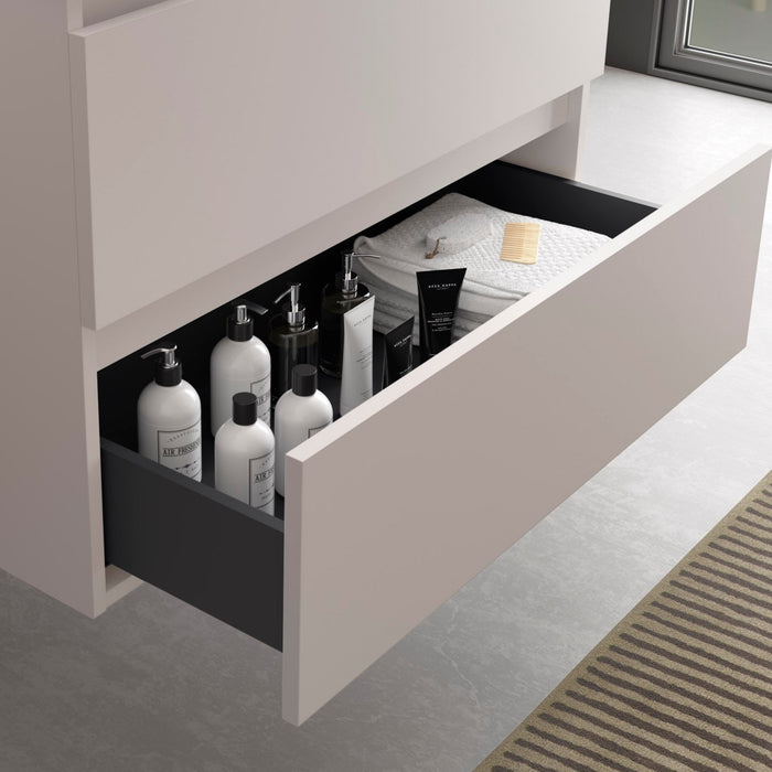SALGAR BEQUIA Bathroom Furniture with Sink 2 Drawers 2 Compartments White Roble África Left