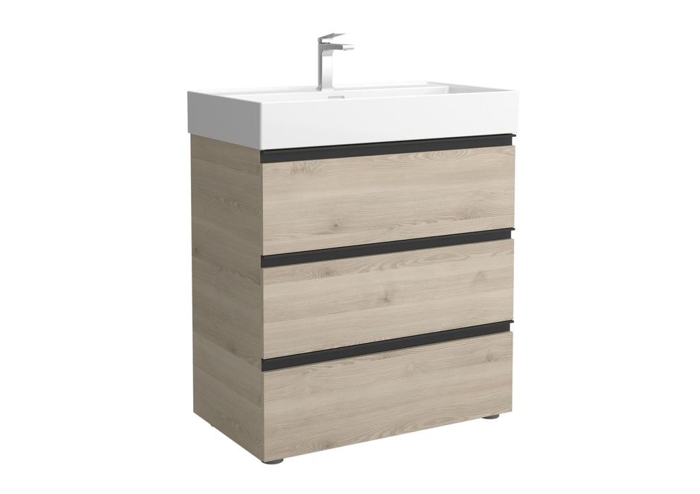 SALGAR BEQUIA METAL Mueble 3C Lavabo Veneto Natural
