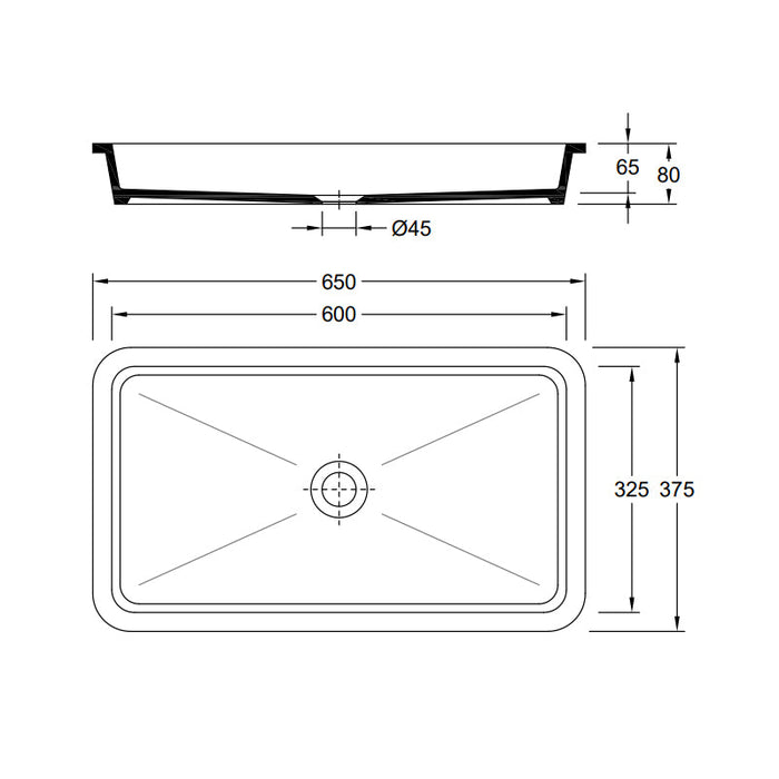 VALADARES 78868002C TOLEDO Under Counter Sink 60 cm White Gloss