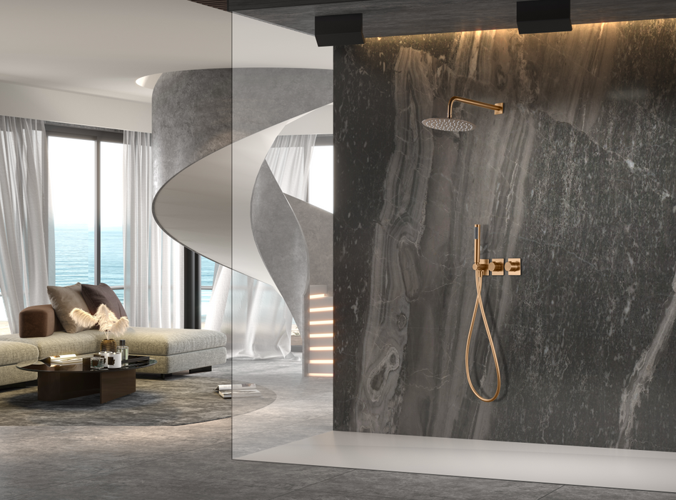 IMEX GTT054/ORC TIBET Thermostatic Built-in Shower Set Brushed Rose Gold