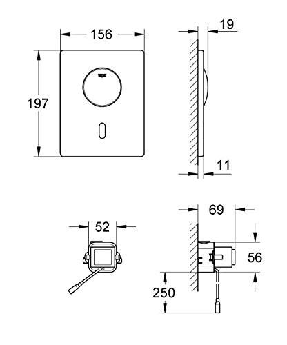 GROHE 37 419 SD0 TECTRON SKATE electric and manual escutcheon