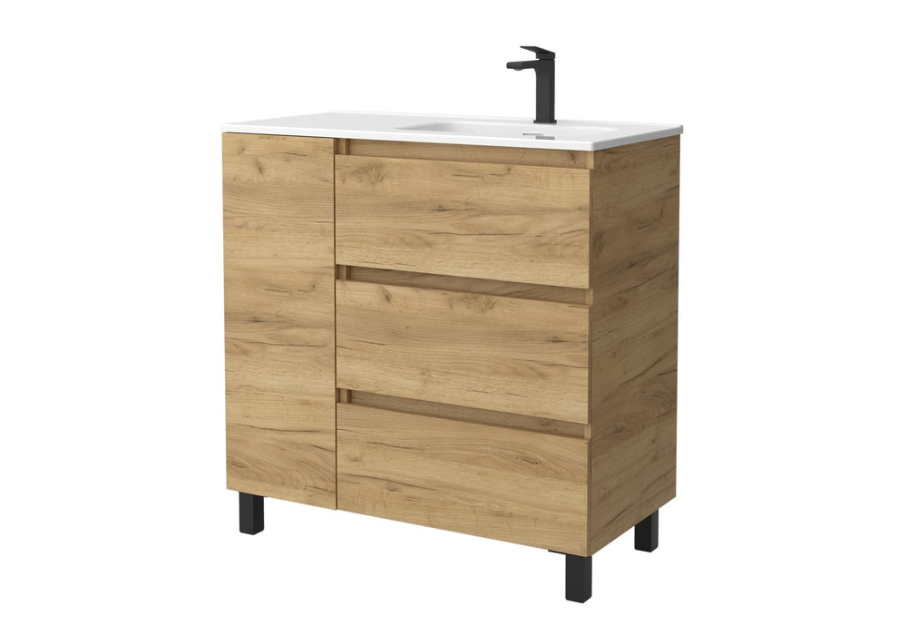 SALGAR 117497 BEQUIA PLUS Mueble de Baño 1 poza Porcelana 110cm Roble