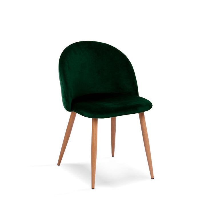 FURNITURE STYLE FS7003VBOTVEL MERCEDES Pack 4 Sillas de Comedor Terciopelo Color Verde