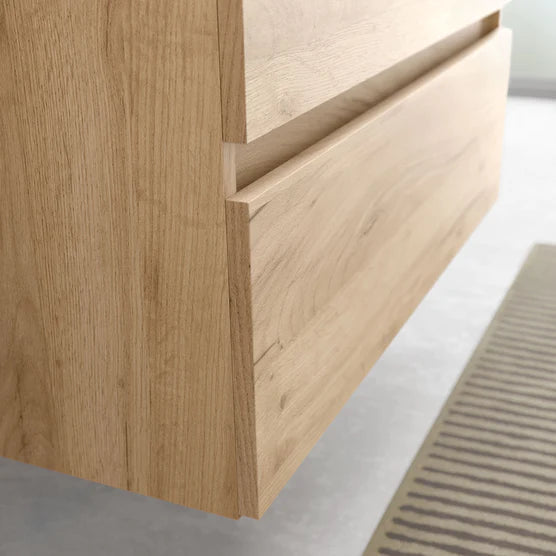 SALGAR 102234 BEQUIA Bathroom Cabinet with Sink 120 2 Drawers and 4 Compartments Roble África Black