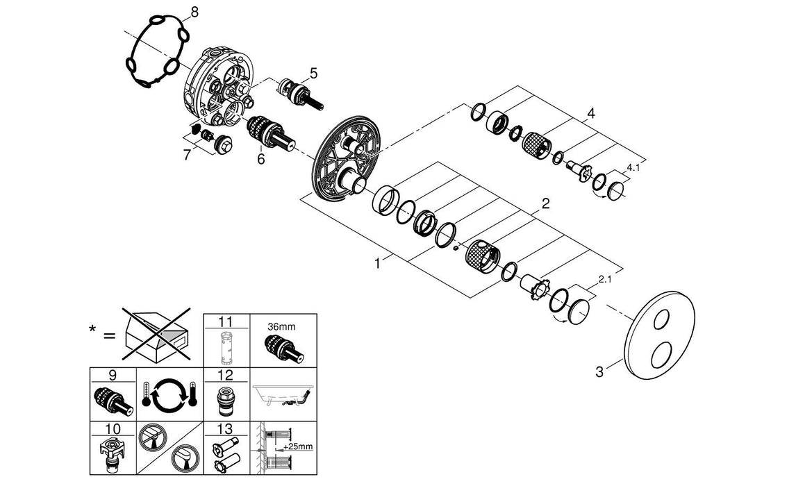 GROHE 31 455 001  BLUE Home Starter kit caño en C cromo