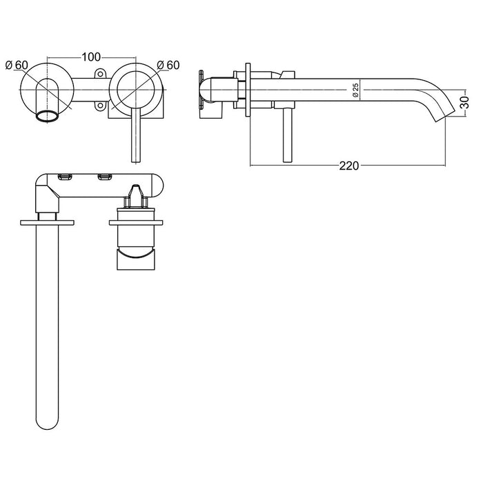 OXEN 157944 Grifo Empotrado De Lavabo Monomando Gun Metal Latón