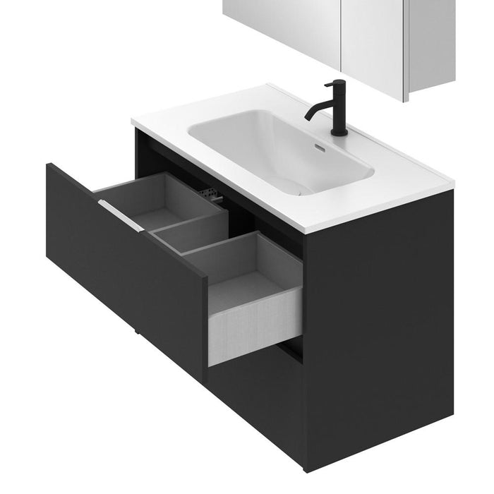 AMIZUVA C0073834 SUKI Conjunto Completo 2 Cajones 80 Antracita Brillo