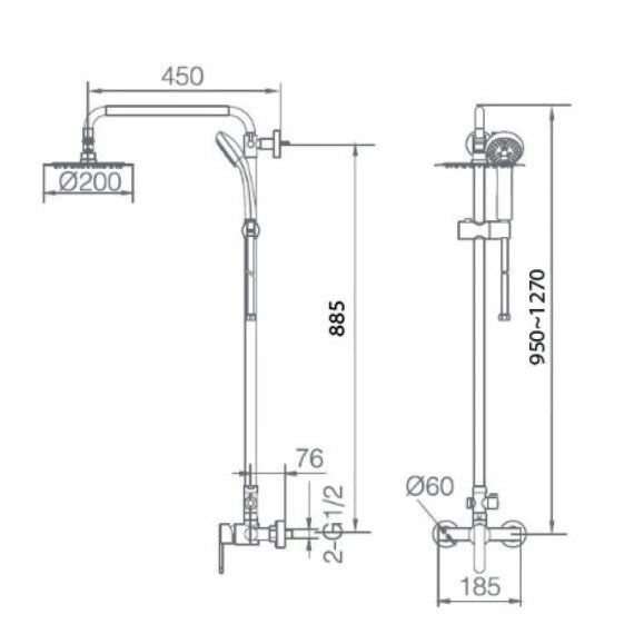 IMEX BDR001 ROMA Grifo Monomando Conjunto de Ducha Telescópico
