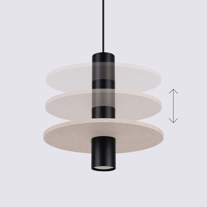 SOLLUX SL.1882 Lámpara colgante PELTA 1 negro/beige beige/negro