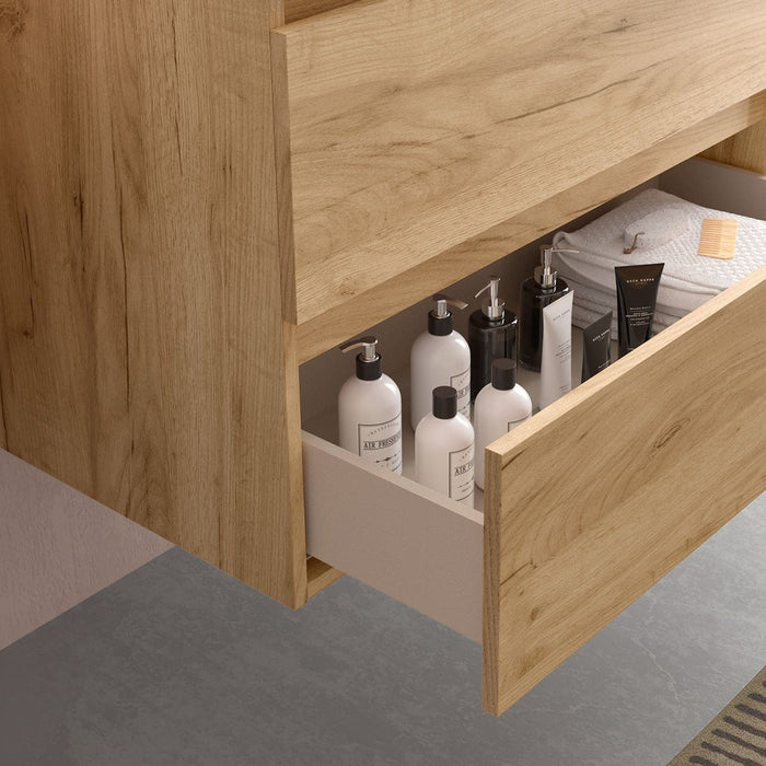 SALGAR 98202 BEQUIA Mueble de Baño con Lavabo 140 cm Roble África