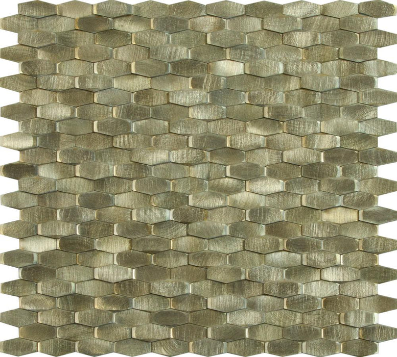 DUNE 187707 HALLEY GOLD 28,4x30 Mosaico Aluminio Hexagonal