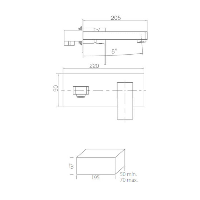 IMEX GLE020/BL SUIZA Grifo de Lavabo Empotrado Blanco Mate