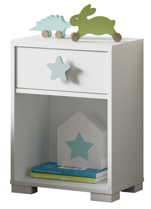 MUEBLES PITARCH Mesita Sweet Blanco Atlas/ Estrella gris