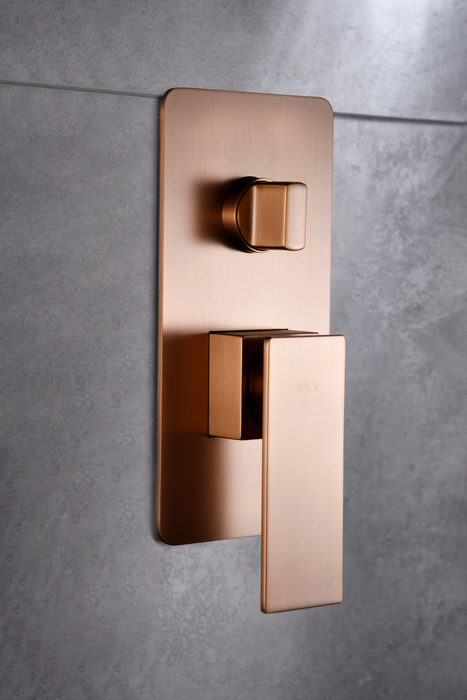 IMEX GPC061/ORC CATANIA Conjunto Ducha Monomando Empotrado Oro Rosa Cepillado