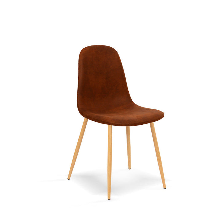 FURNITURE STYLE FS5192AVELFAB MARGOT Pack 4 Sillas de Comedor Textil Color Marrón Avellana