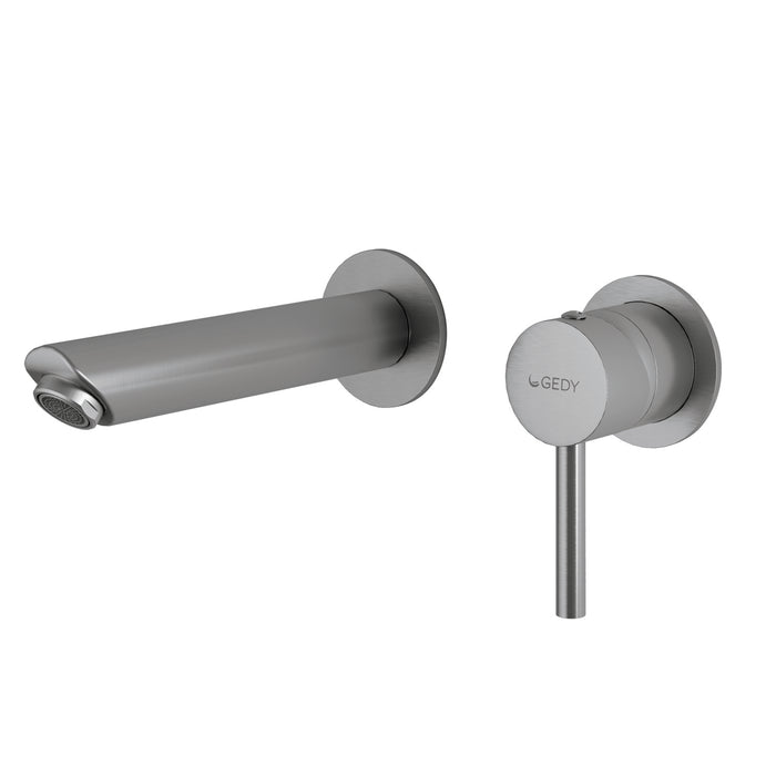 GEDY MXGA0738000 GARDA Grifo de pared para lavabo cepillado