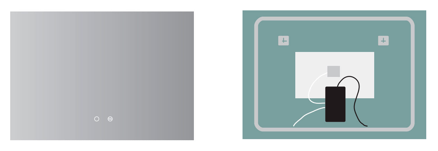 LEDIMEX ITAL007/90 ITALIA LED Square Backlit Mirror Chrome 90x80 cm