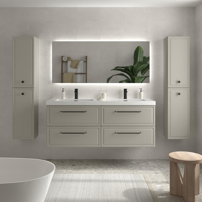 SALGAR 121802 RUNA Mueble de Baño 2 pozas Carga Mineral 140cm Gris mate