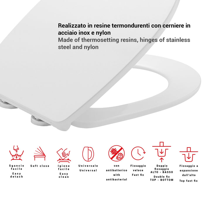 GEDY 40040200200 TOPAZIO White WC Lids