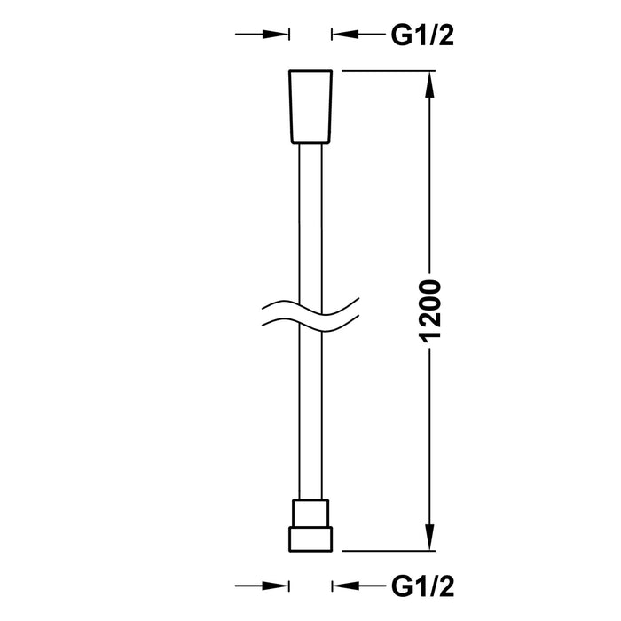 TRES 913460912AC SHOWER ACCESSORIES Satin Finish Hose Steel Color