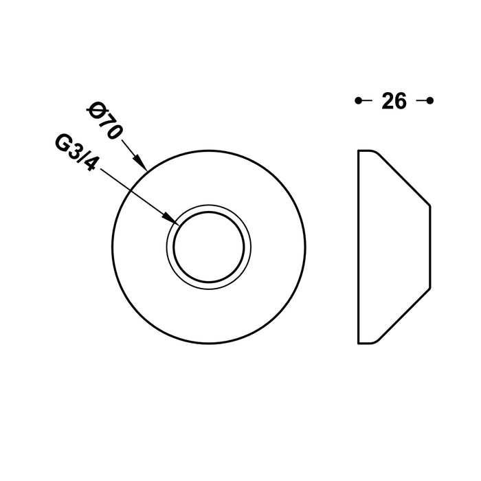 TRES 9134781 COMPLEMENTOS DE GRIFERÍA Florón para Excéntricas Especiales Color Cromo