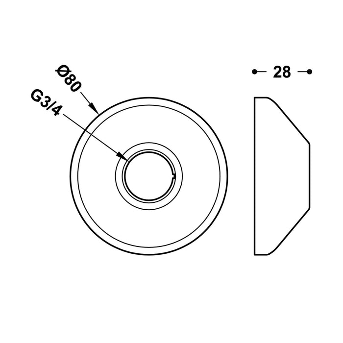 TRES 9134784 COMPLEMENTOS DE GRIFERÍA Florón para Excéntricas Especiales Color Cromo