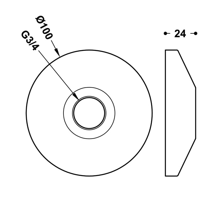 TRES 9134788 COMPLEMENTOS DE GRIFERÍA Florón para Excéntricas Especiales Color Cromo