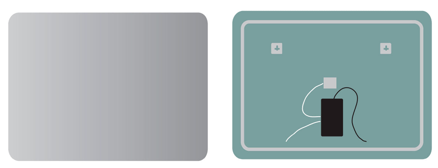 LEDIMEX DINA011/100 DINAMARCA Espejo LED Cuadrado Canto Redondeado Retroiluminado Cromo 100x80 cm