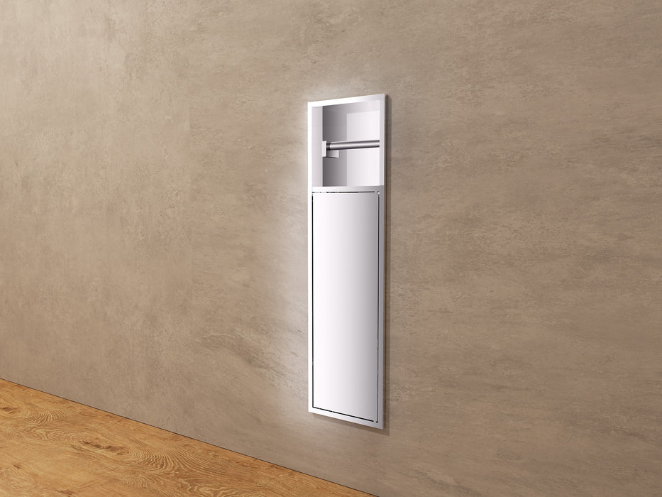 MEDIMEX HOR007/NQ EGEAN Hornacina Con Puerta Y Portarrollos 17x60 Níquel Cepillado