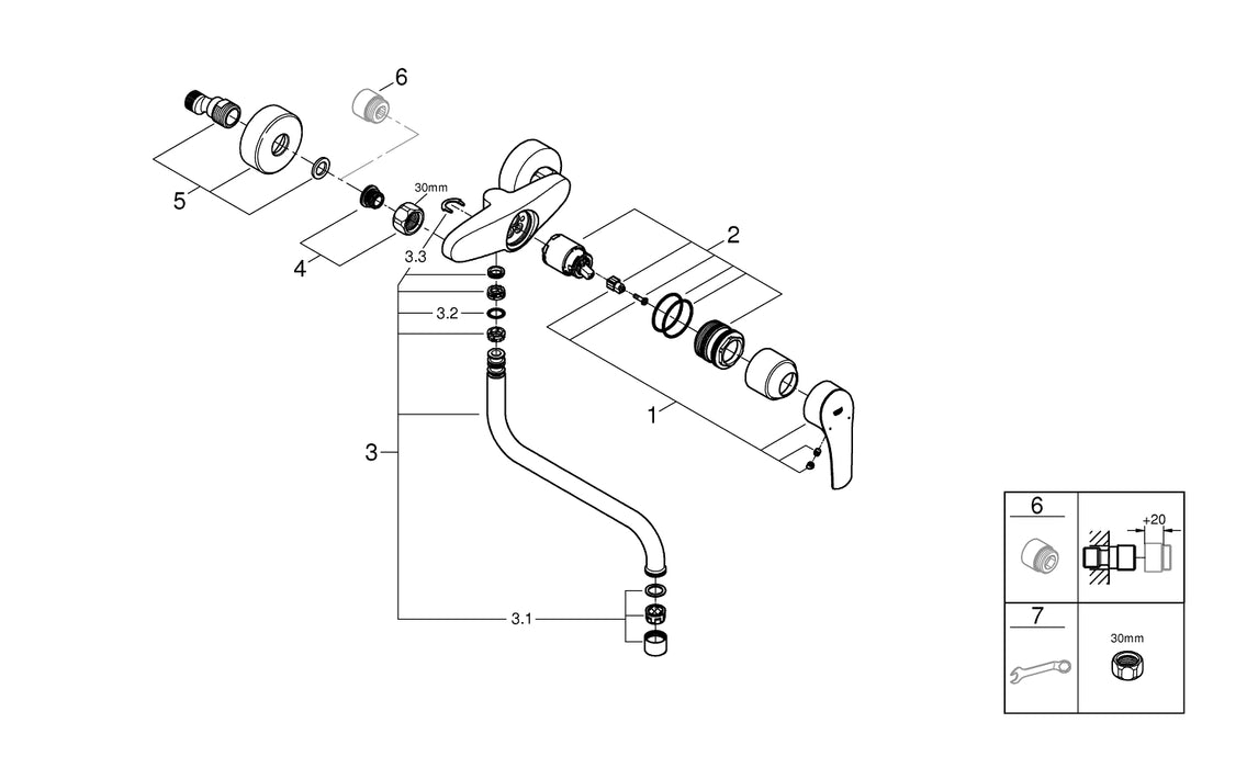 GROHE 23 983 003 EUROSMART Monomando de lavabo 1/2" tamaño M cromo