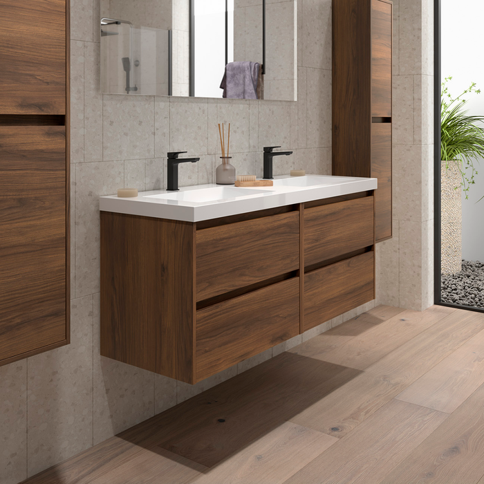 SALGAR 106186 NOJA Mueble+Lavabo 4 Cajones 140 cm Color Nogal Maya
