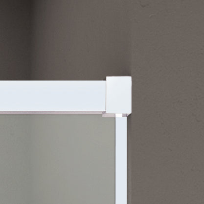 GME BASIC Mampara Frontal Ducha Corredera 1F+1C Blanca Vidrio Decorado