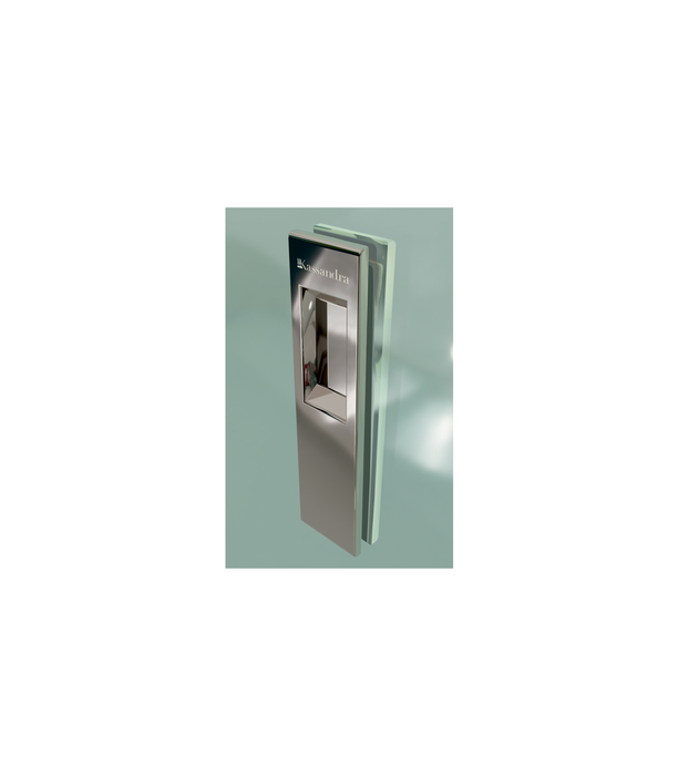 KASSANDRA SIENA  Mampara Frente de Ducha Fijo + Puerta Corredera Plata Brillo Transparente