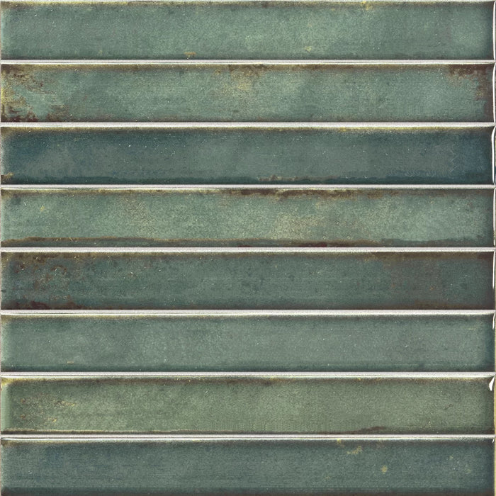 LA PLATERA BRICK RAKU EMERALD 35x35 Azulejo Pasta Blanca