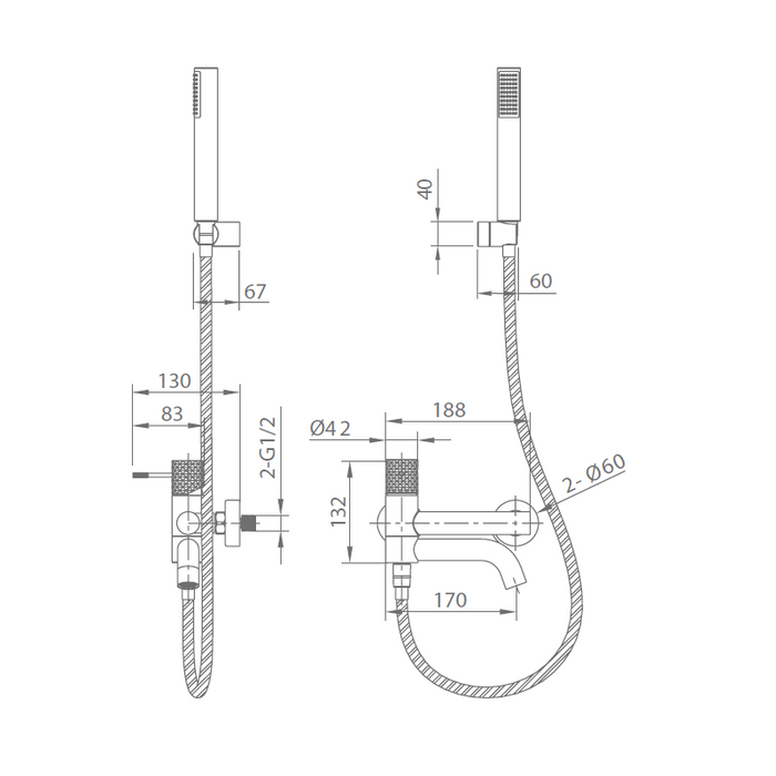 IMEX BDG053-4ORC GENOVA-PIAMONTE Monomando Kit Oro Rosa Cepillado