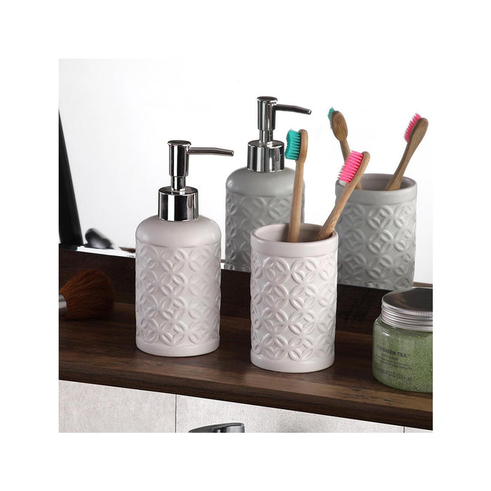 ARCOBAÑ FCTOLEDOB  Set Dosificador + Vaso Toledo Blanco