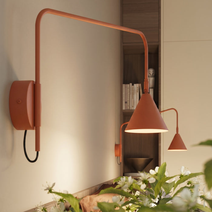SOLLUX SL.2496 Aplique de pared NOX 1 ocre rojo con interruptor