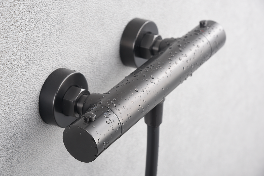 IMEX BTM039-5BGM MONZA Kit Ducha Termostatico Black Gun Metal