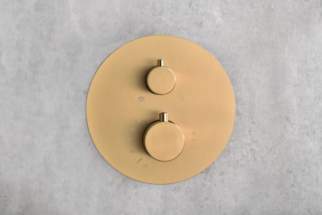 IMEX GTM039/OC MONZA Conjunto Grifo Ducha Termostático Empotrado Oro Cepillado