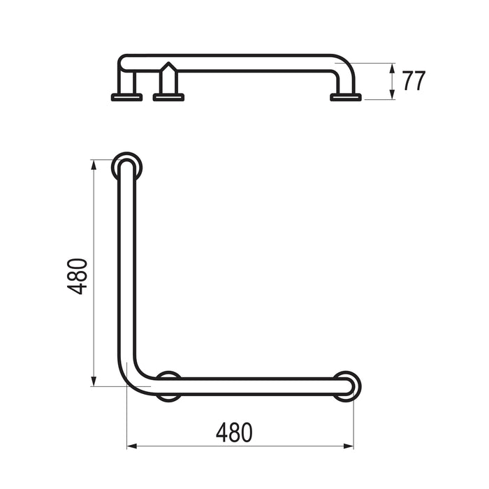 PRESTO 88160_RAL Barra de apoyo ángulo inox RAL
