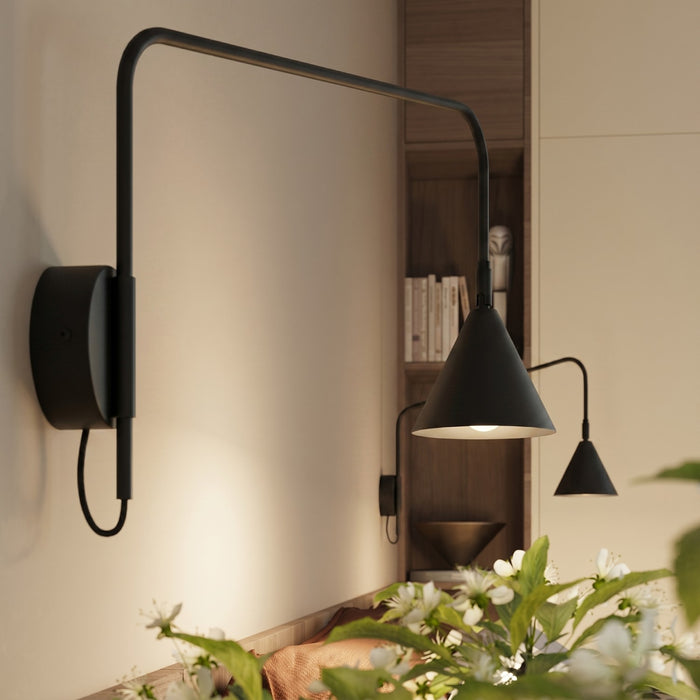 SOLLUX SL.2492 Aplique de pared NOX 1 negro con interruptor