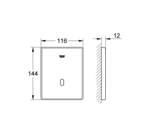 GROHE 37 324 001 SKATE TECTRON Electronic Infrared Urinal Flush Valve