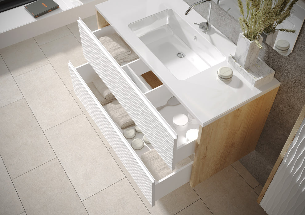 VALMAN DUNE Conjunto Mueble de Baño Completo 2 Cajones Antracita