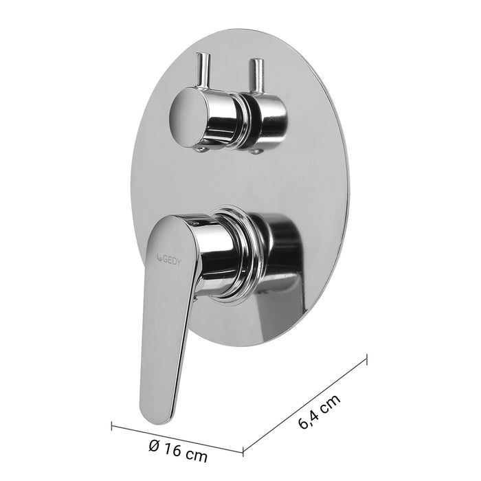 GEDY MXCO0513000 COMO Grifo empotrado de ducha con desviador cromo