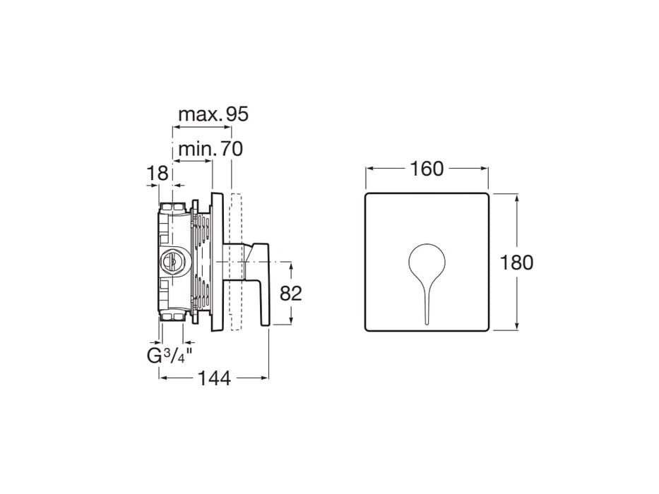 ROCA A5A2B3AC00 INSIGNIA Grifo Monomando Empotrable Ducha Cromo