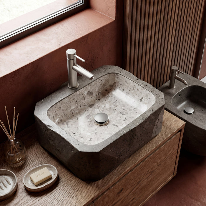 GEDY MXGA0138000 GARDA Grifo bajo de lavabo cepillado