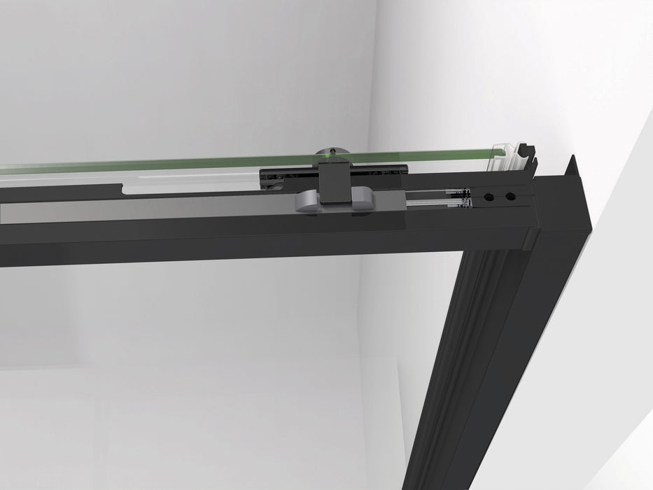 GME TWENTY Mampara Frontal Ducha 1F+1C Negro Transparente