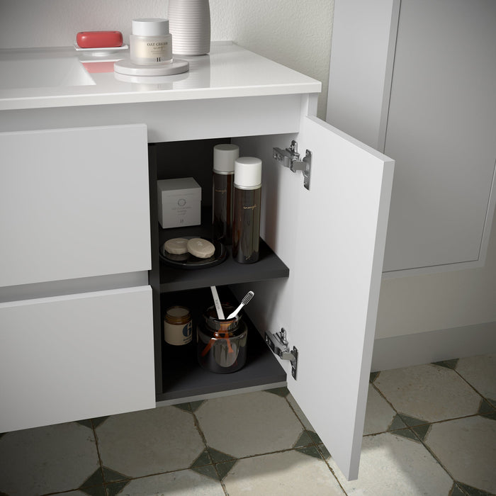 SALGAR NOJA 910 Mueble de Baño con Lavabo 2 Cajones 1 Puerta Derecha Color Blanco Mate